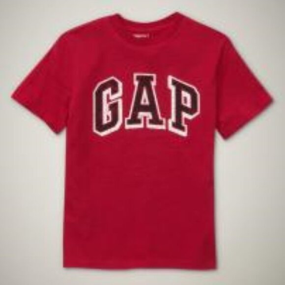 NWT GAP Arch Logo Graphic Tee T-Shirt Tees Shirt 100% Cotton Red Boys XL 12 - Picture 1 of 1